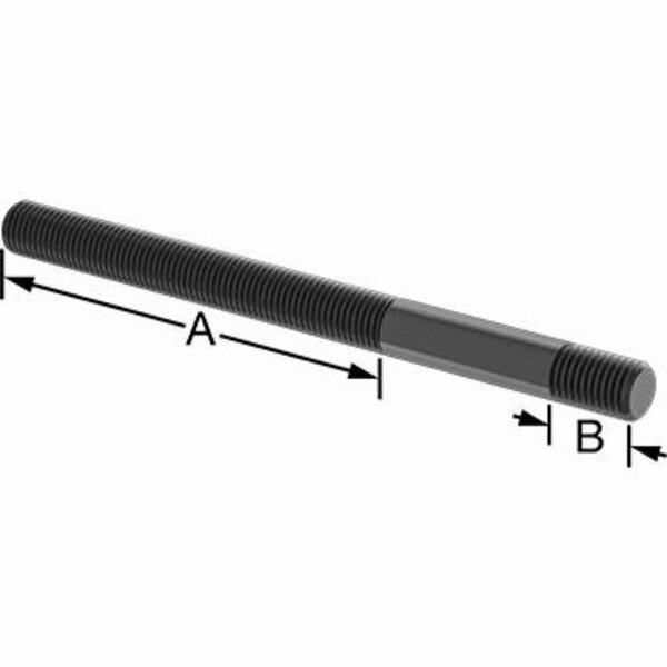 Bsc Preferred Black-Oxide Steel Threaded on Both End Stud M24 x 3mm Thread 200mm and 35mm Thread len 315mm Long 93275A705